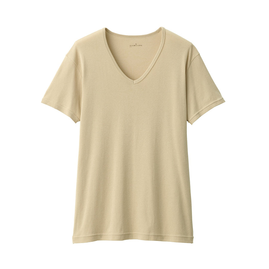M's Moisture wicking cotton V neck S/S T-shirtWhiteXS
