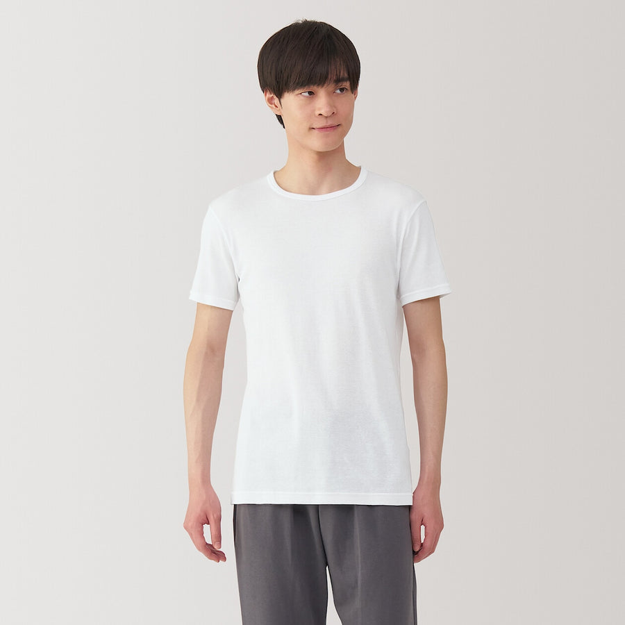 M's Moisture wicking cotton Crew neck S/S T-shirtWhiteXS