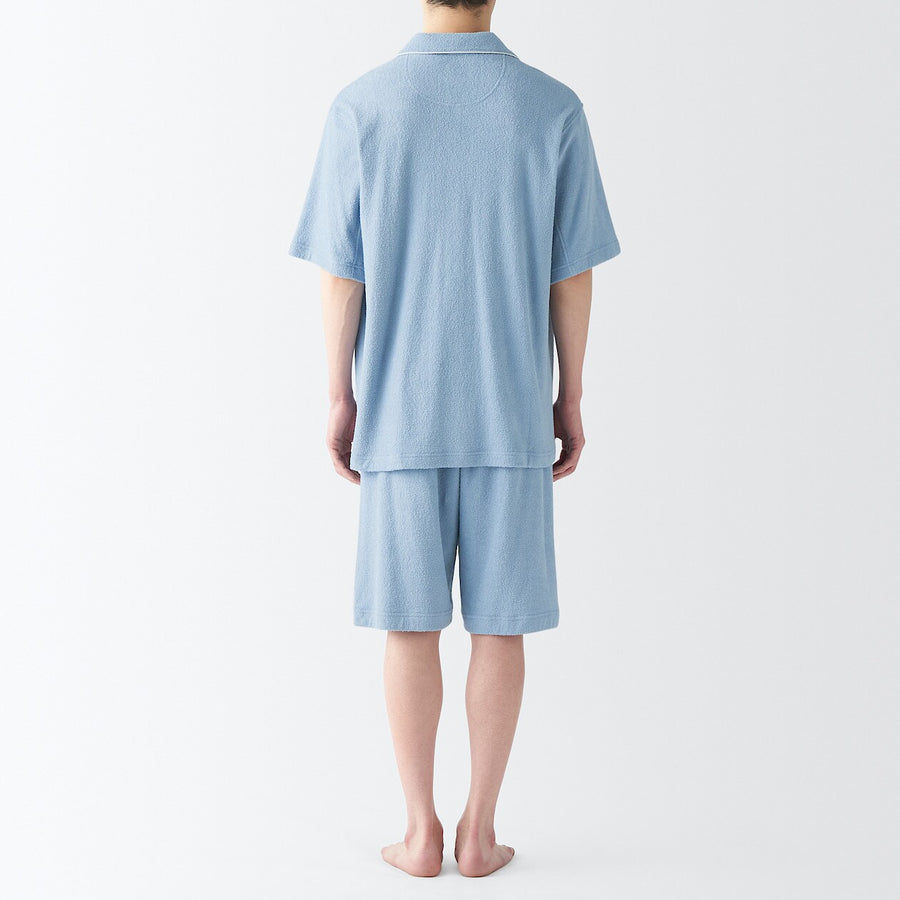 M's Wearable piled towel S/Slv pajamas Light greyXS