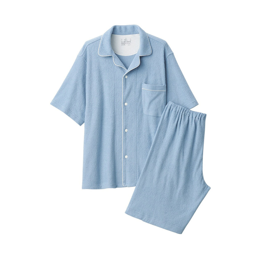 M's Wearable piled towel S/Slv pajamas Light greyXS