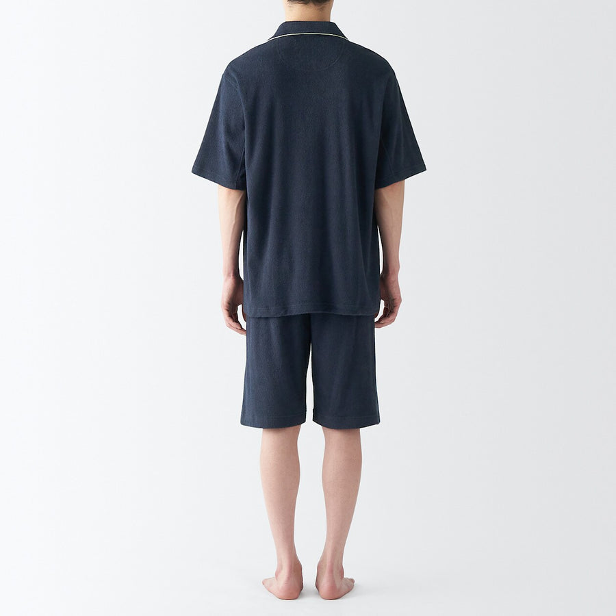 M's Wearable piled towel S/Slv pajamas Light greyXS