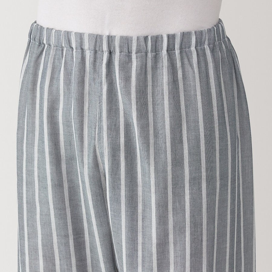 M's Side seamless Double gauze L/Slv pajamasM grey StripeXS