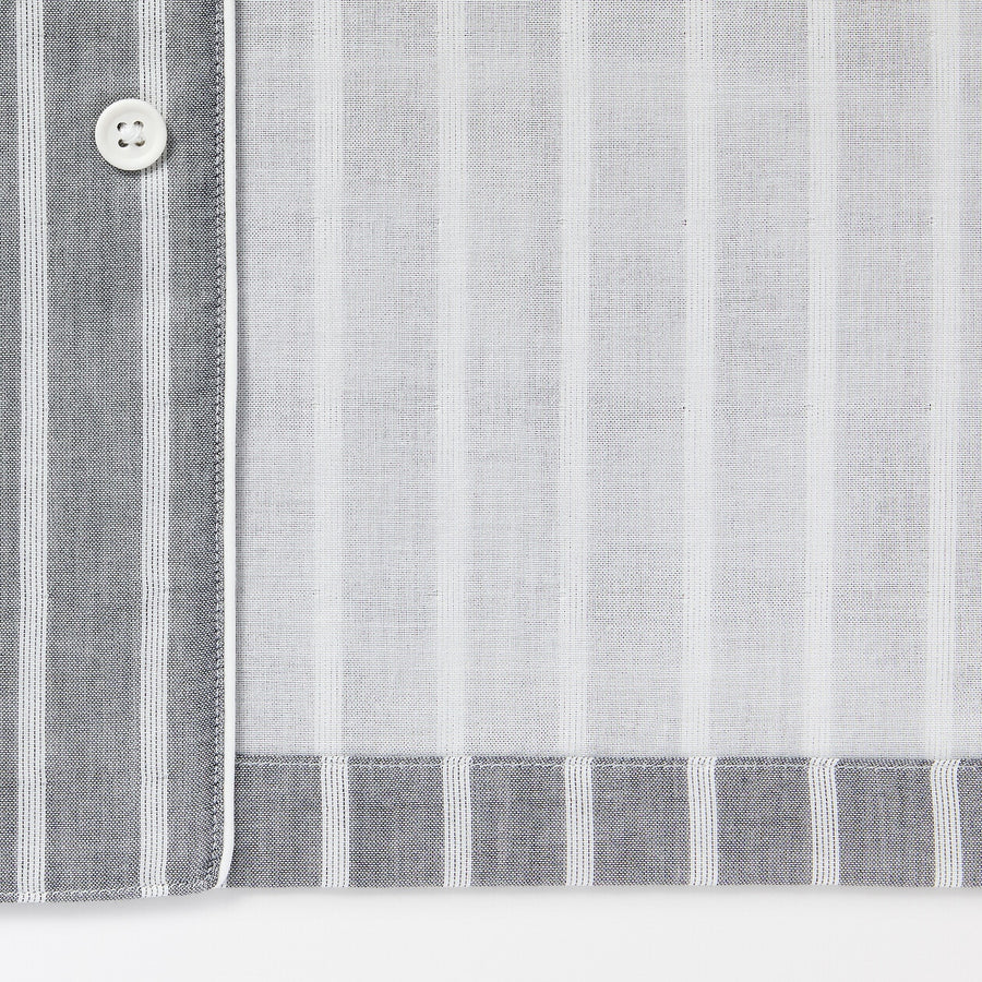 M's Side seamless Double gauze L/Slv pajamasM grey StripeXS