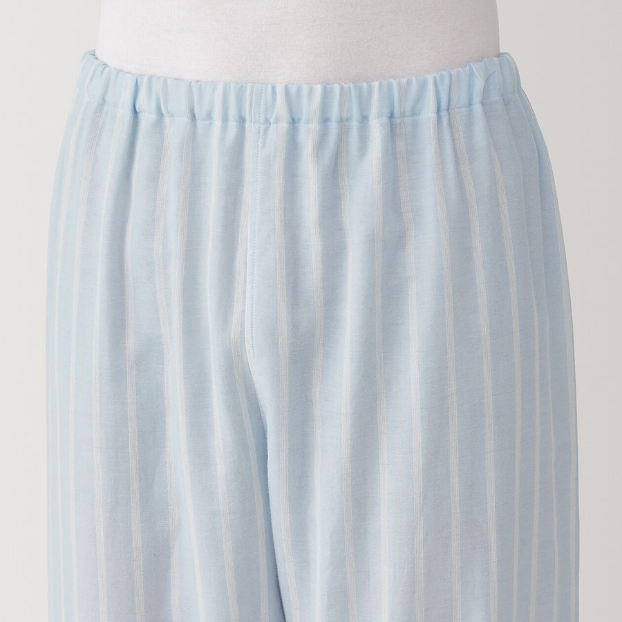 M's Side seamless Double gauze L/Slv pajamasM grey StripeXS