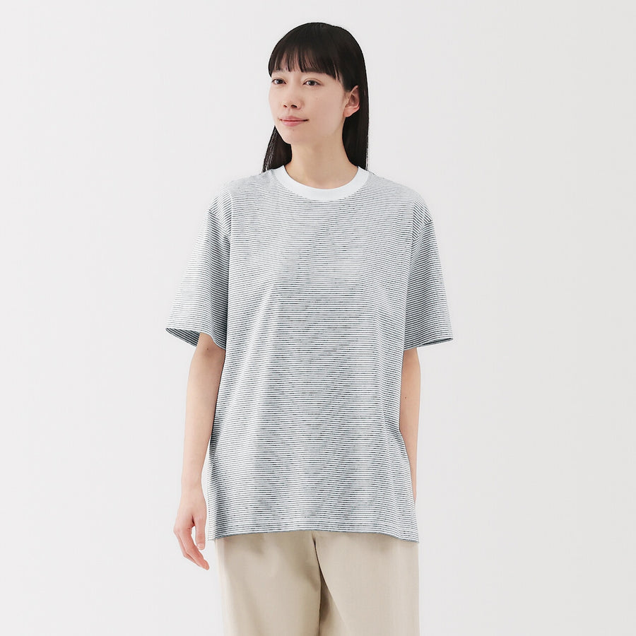 Men's Jersey Striped crewneck SS T-shirtWhite StripeXS