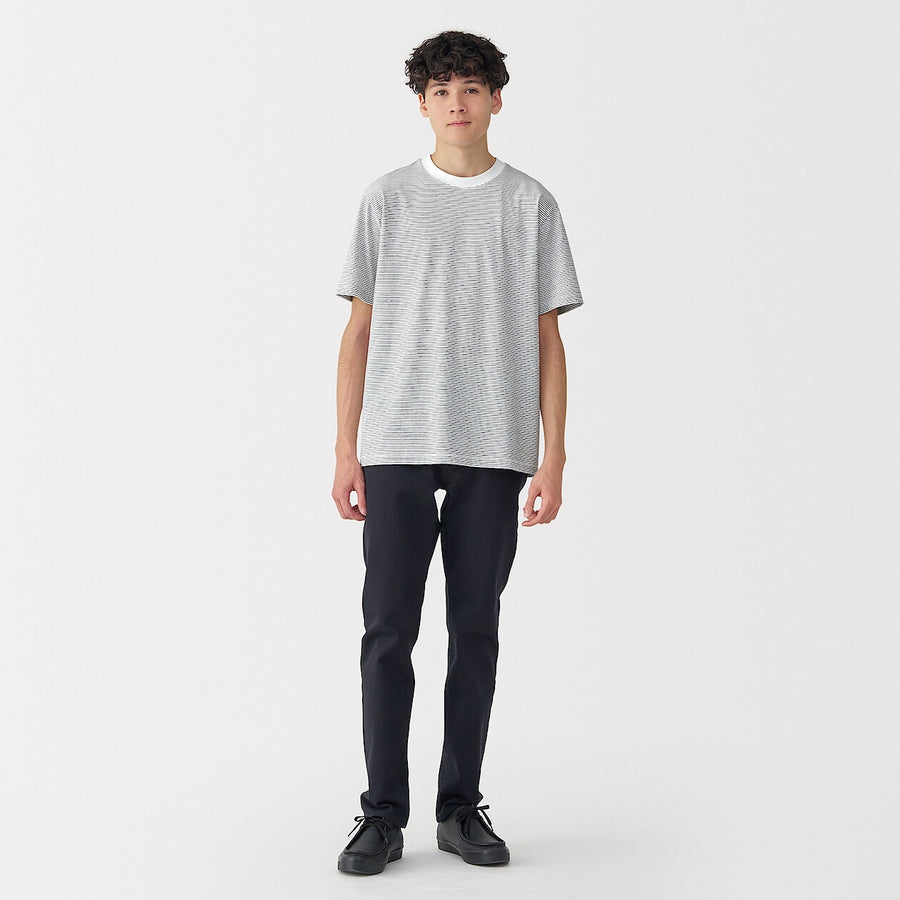 Men's Jersey Striped crewneck SS T-shirtWhite StripeXS
