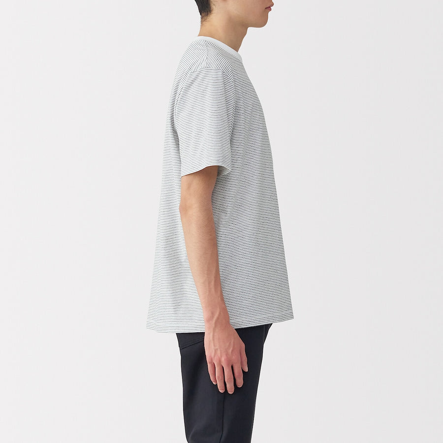 Men's Jersey Striped crewneck SS T-shirtWhite StripeXS