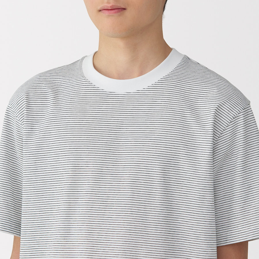 Men's Jersey Striped crewneck SS T-shirtWhite StripeXS