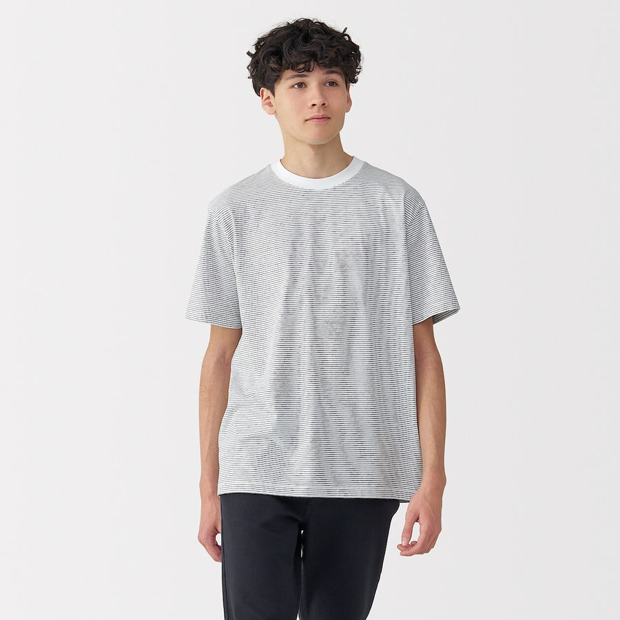 Men's Jersey Striped crewneck SS T-shirtWhite StripeXS