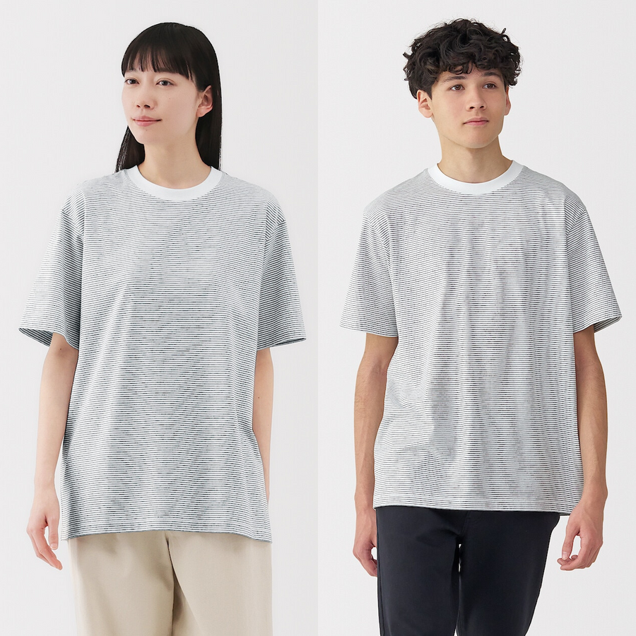 Jersey Striped Crewneck Short Sleeve T-Shirt