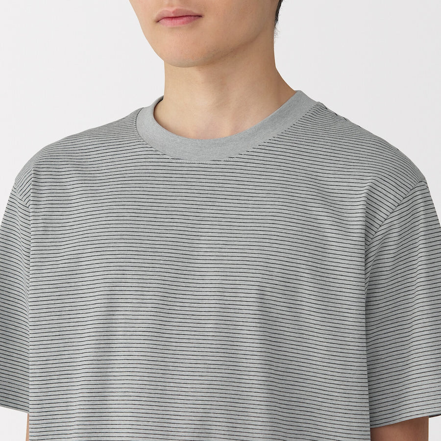 Men's Jersey Striped crewneck SS T-shirtWhite StripeXS
