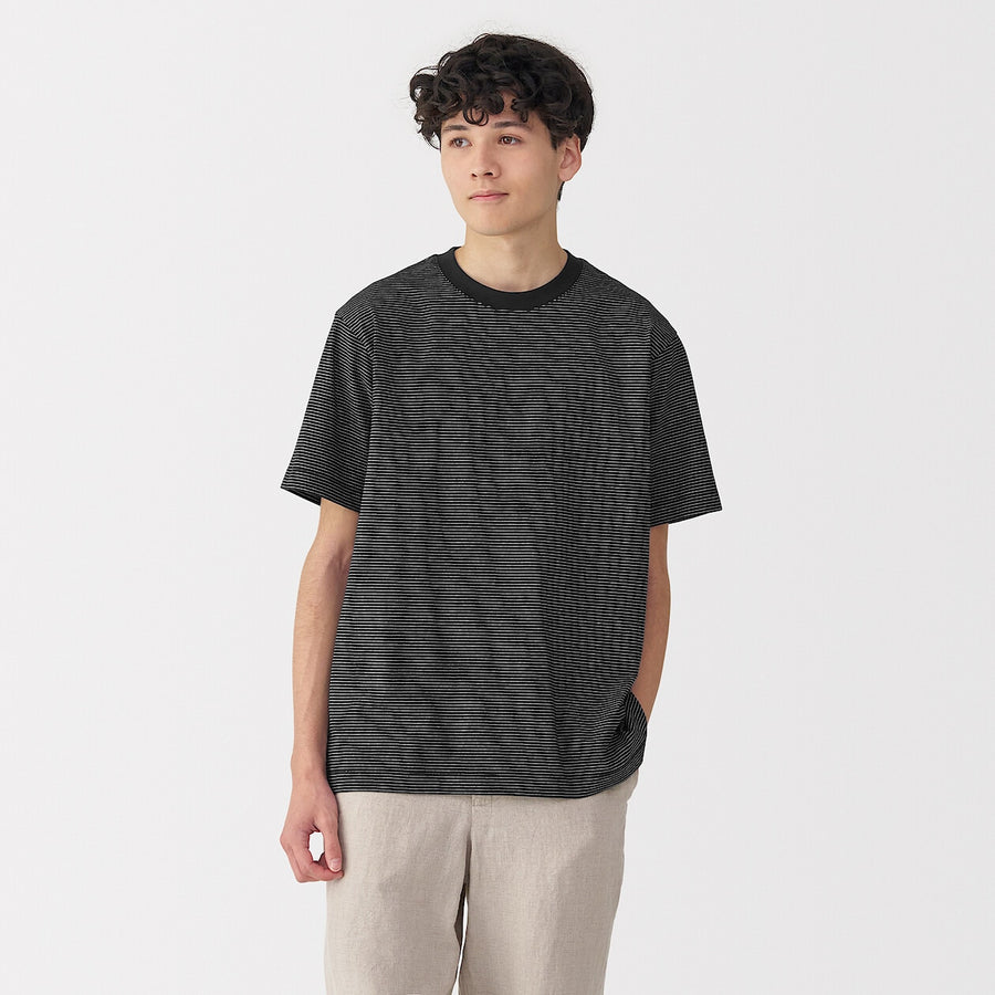 Men's Jersey Striped crewneck SS T-shirtWhite StripeXS
