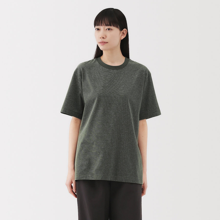 Men's Jersey Striped crewneck SS T-shirtWhite StripeXS