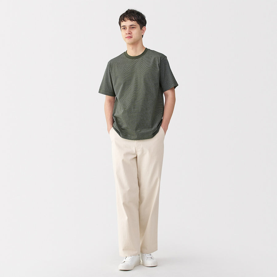 Men's Jersey Striped crewneck SS T-shirtWhite StripeXS