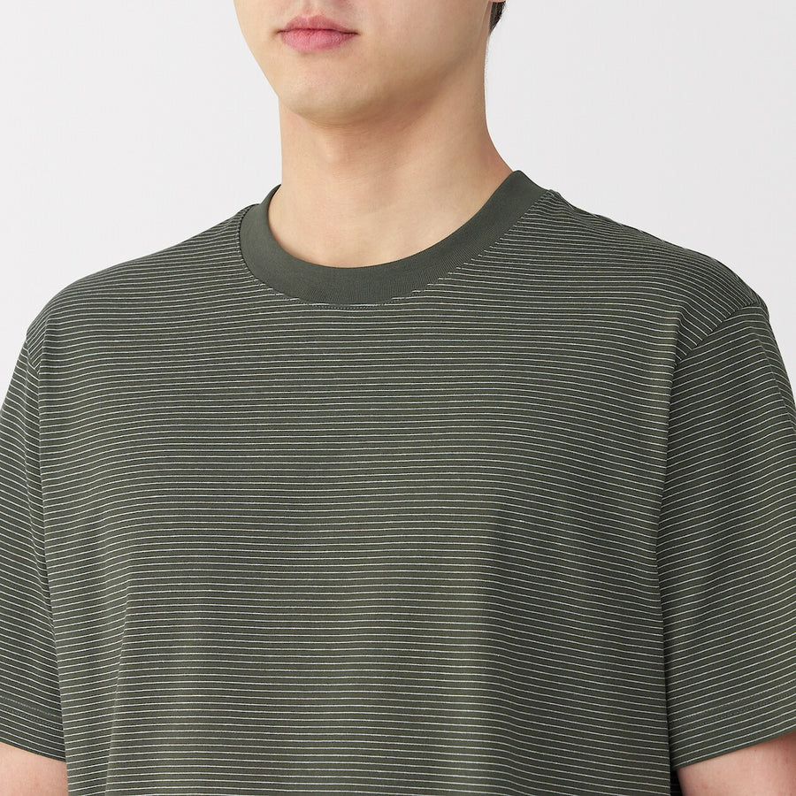 Men's Jersey Striped crewneck SS T-shirtWhite StripeXS
