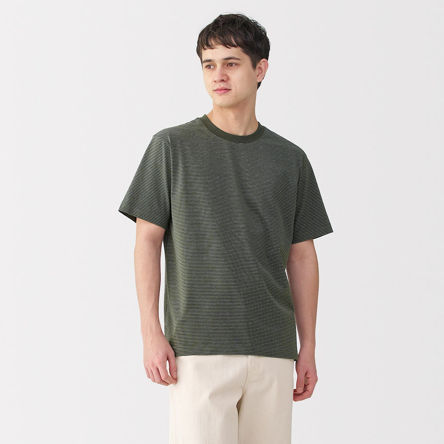 Men's Jersey Striped crewneck SS T-shirtWhite StripeXS