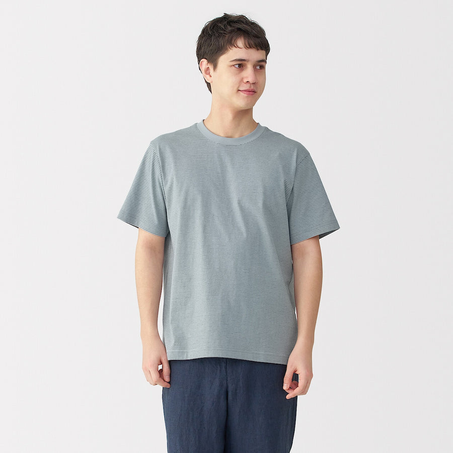 Men's Jersey Striped crewneck SS T-shirtWhite StripeXS