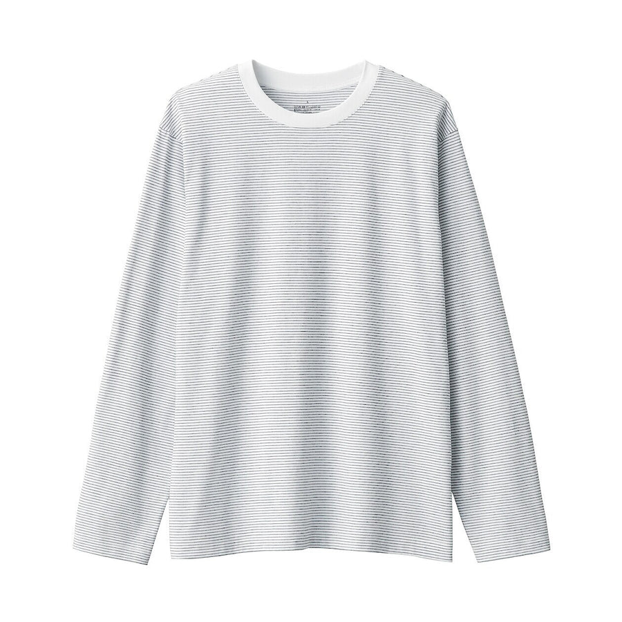 Jersey Striped Crewneck Striped Long Sleeve T-Shirt