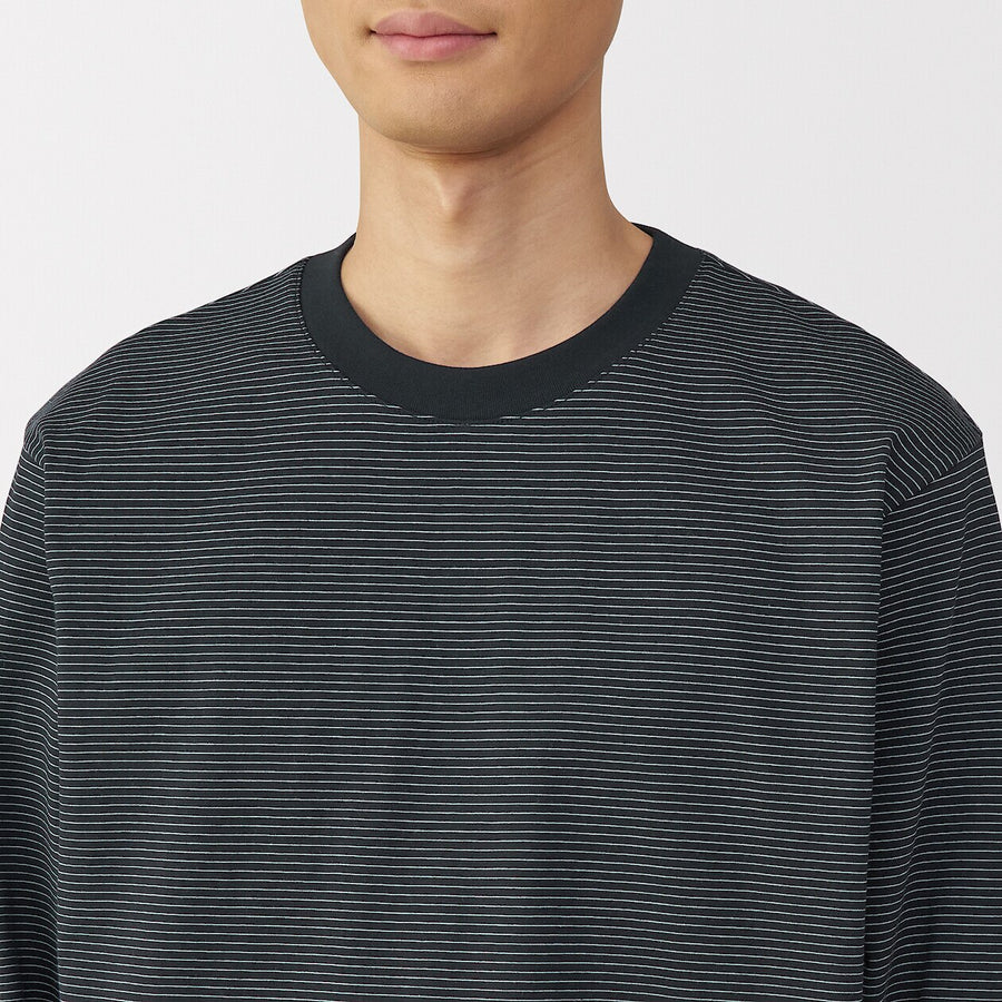 Jersey Striped Crewneck Striped Long Sleeve T-Shirt