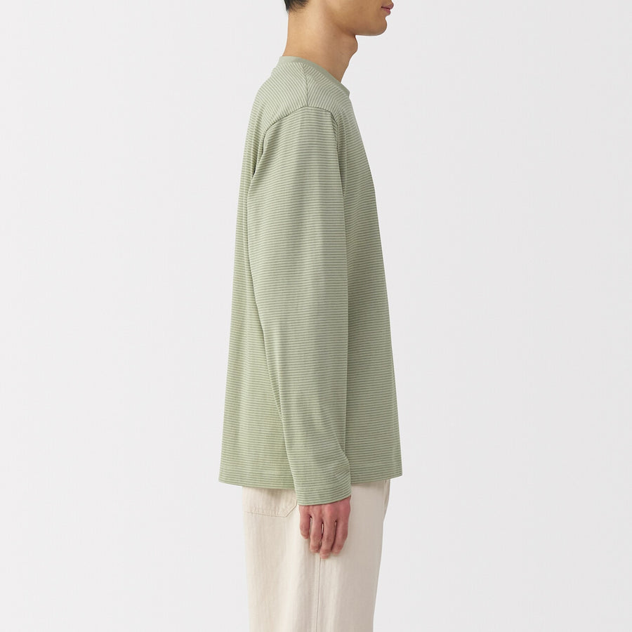 Stripe Jersey Crewneck Long Sleeve T-Shirt