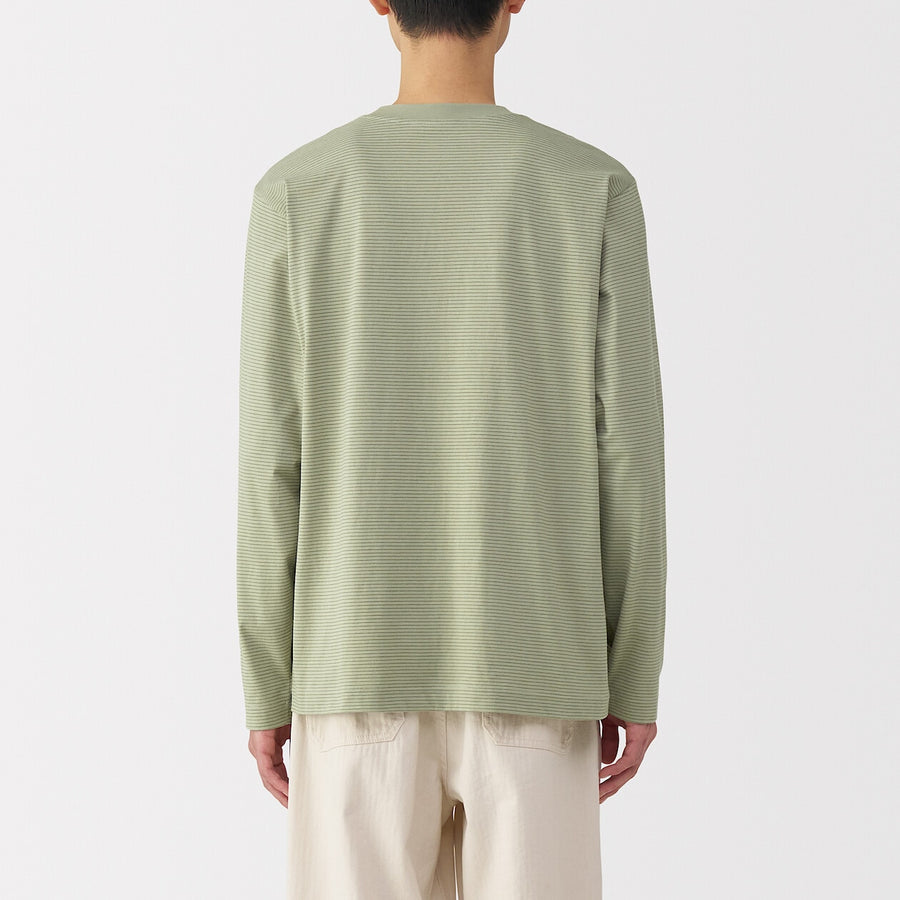 Stripe Jersey Crewneck Long Sleeve T-Shirt
