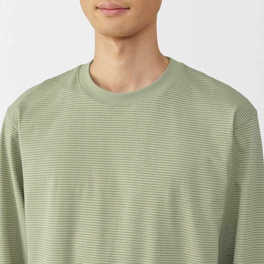 Stripe Jersey Crewneck Long Sleeve T-Shirt