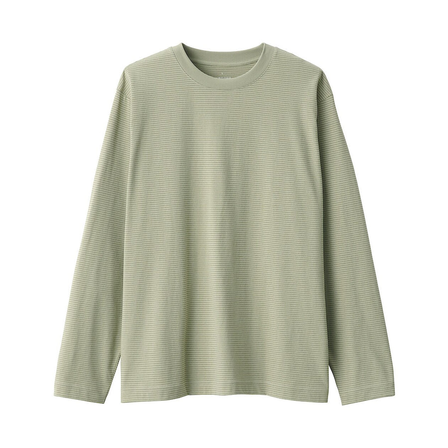 Stripe Jersey Crewneck Long Sleeve T-Shirt