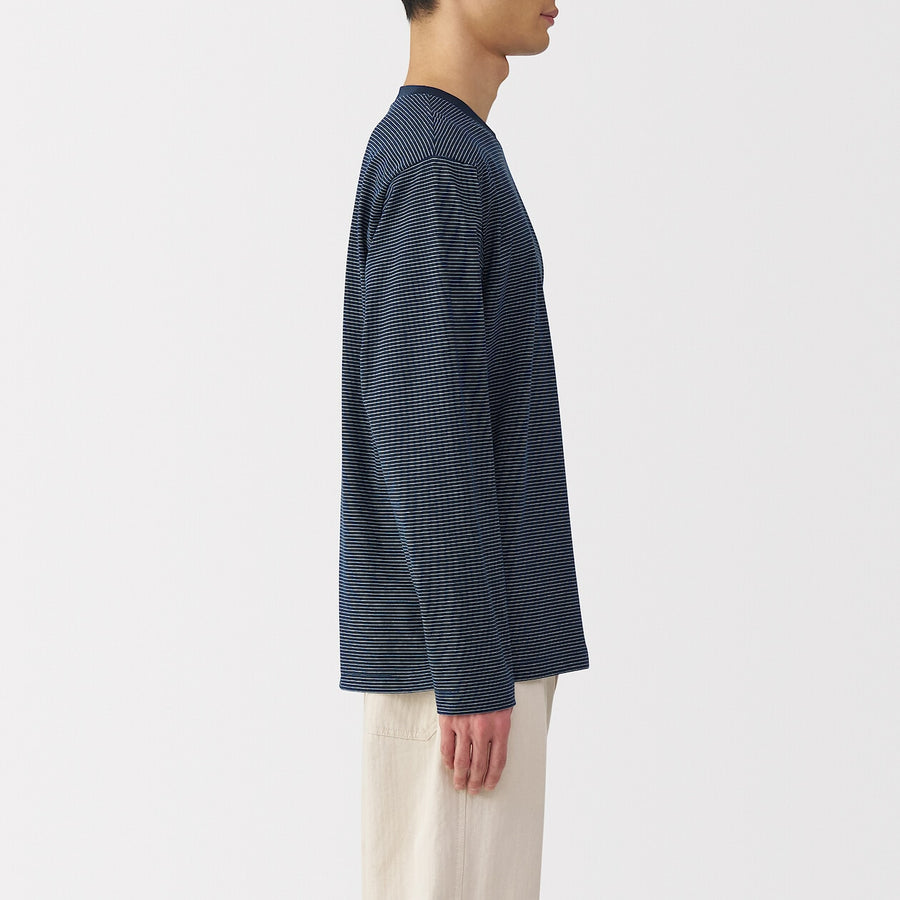Stripe Jersey Crewneck Long Sleeve T-Shirt