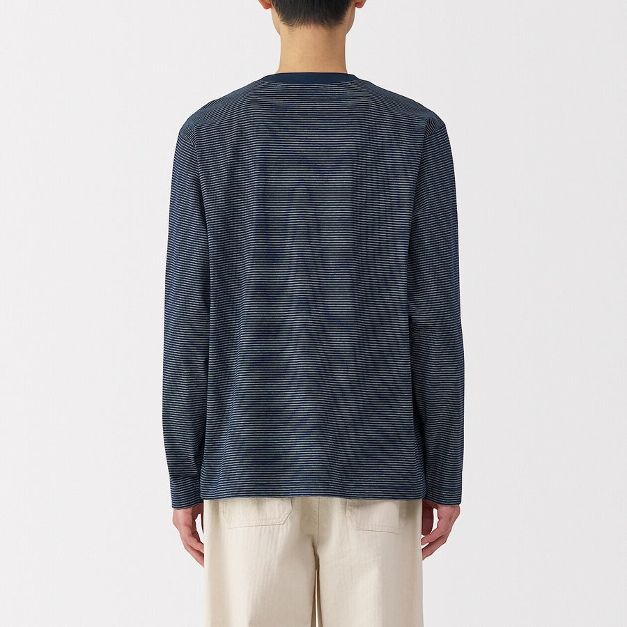 Stripe Jersey Crewneck Long Sleeve T-Shirt