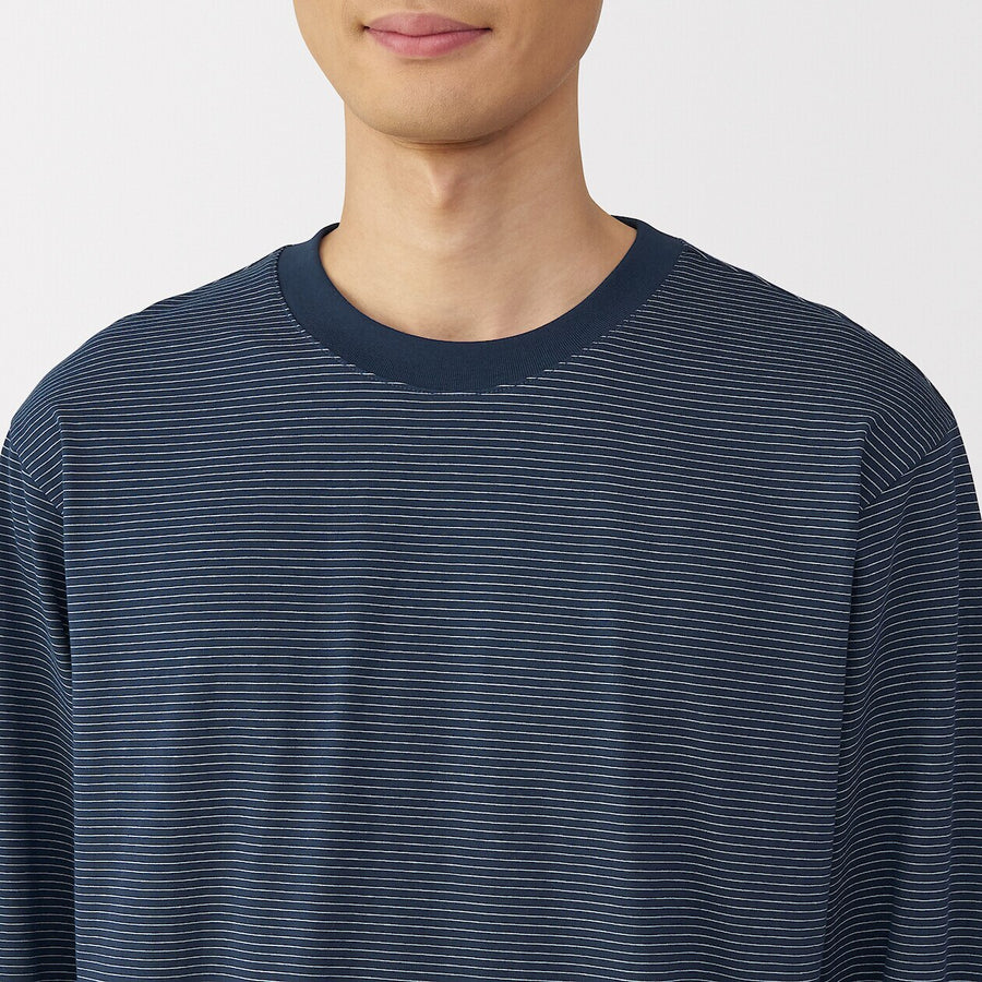 Stripe Jersey Crewneck Long Sleeve T-Shirt
