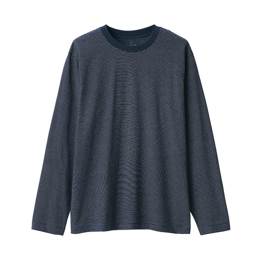 Stripe Jersey Crewneck Long Sleeve T-Shirt