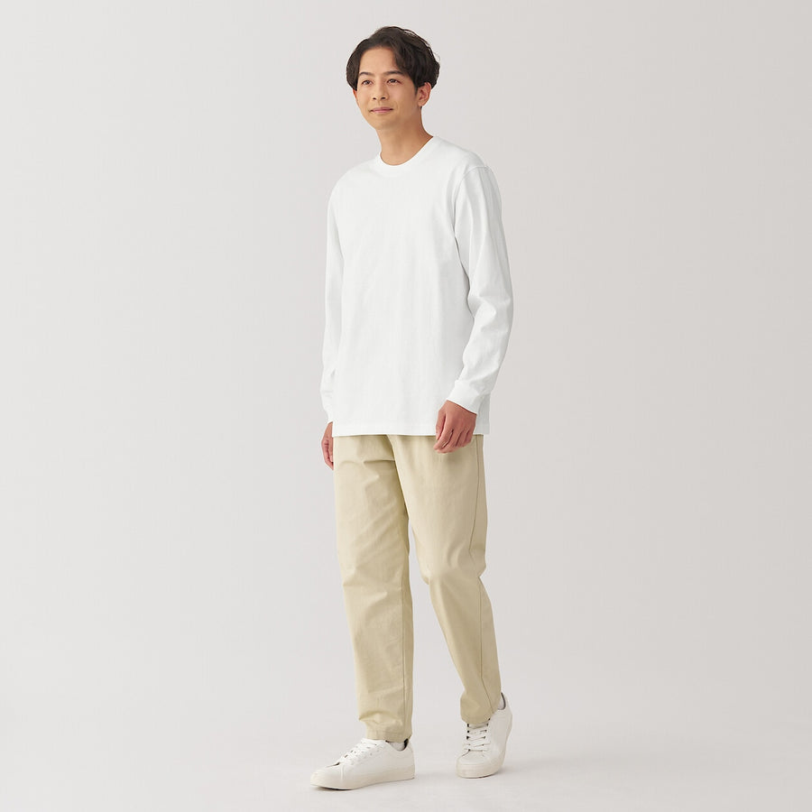 M's Washed heavyweight crewneck L/Slv T-shirtWhiteXS