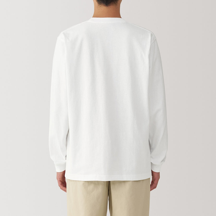 M's Washed heavyweight crewneck L/Slv T-shirtWhiteXS