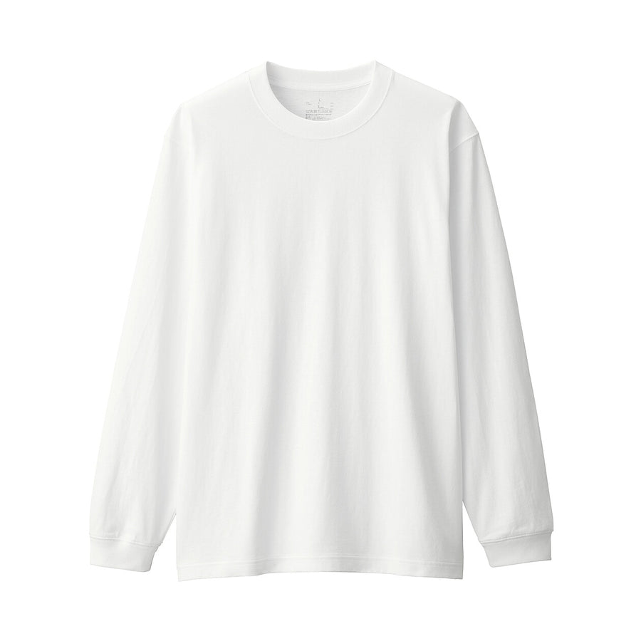 M's Washed heavyweight crewneck L/Slv T-shirtWhiteXS