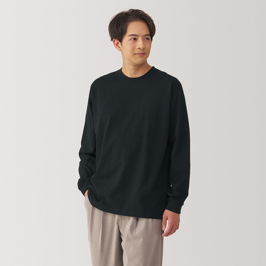 M's Washed heavyweight crewneck L/Slv T-shirtWhiteXS