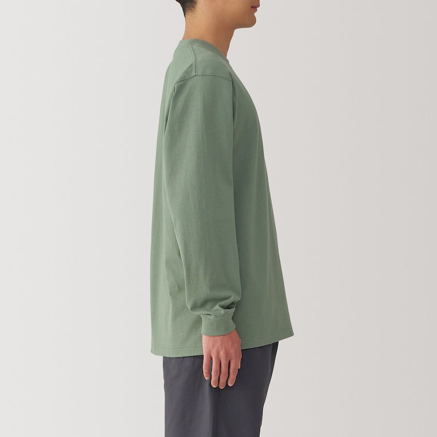 M's Washed heavyweight crewneck L/Slv T-shirtWhiteXS