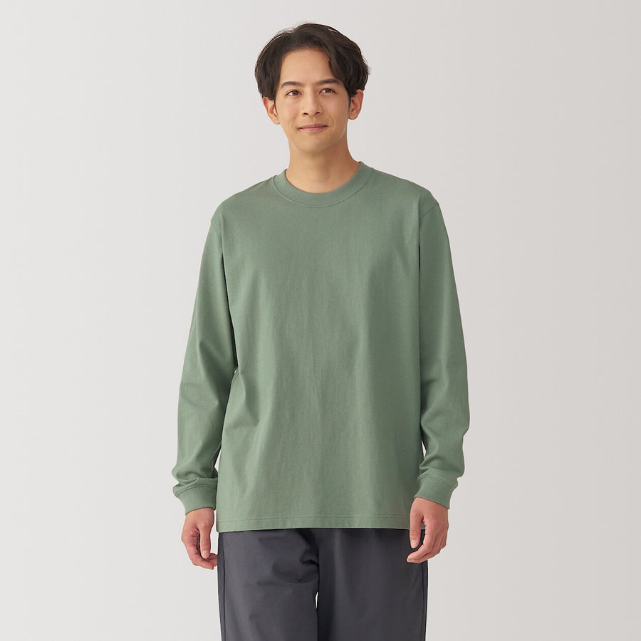 M's Washed heavyweight crewneck L/Slv T-shirtWhiteXS