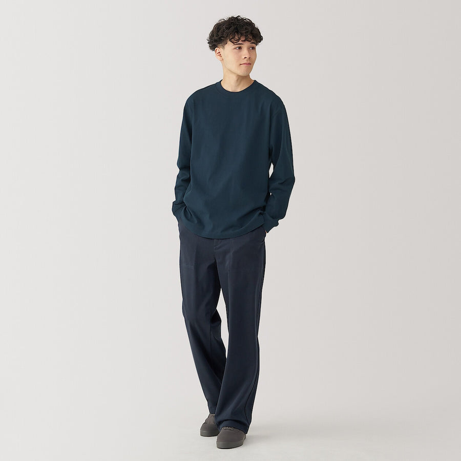 M's Washed heavyweight crewneck L/Slv T-shirtWhiteXS