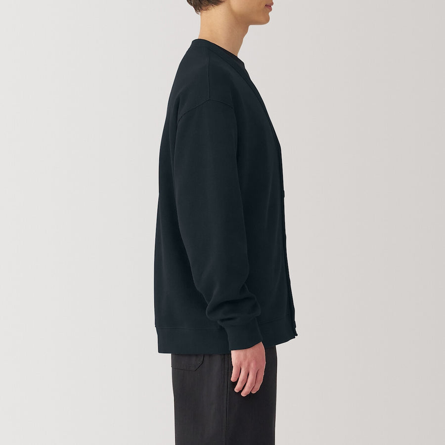 Men's Double knitted V neck cardigan BlackXS