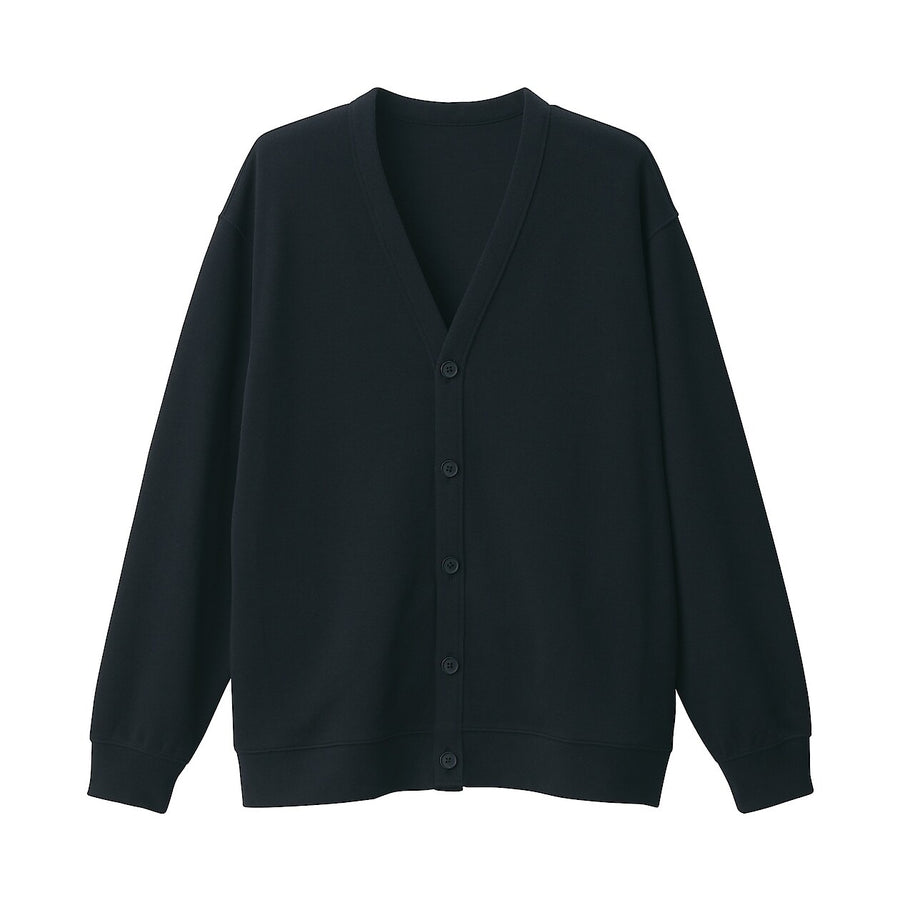 Men's Double knitted V neck cardigan BlackXS