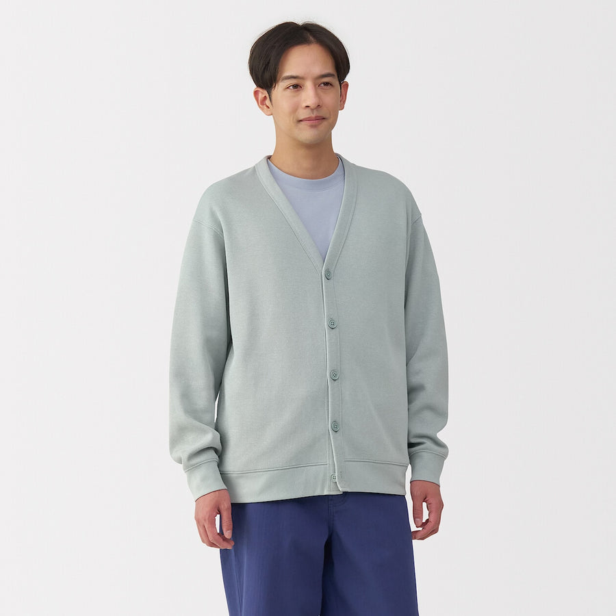 Men's Double knitted V neck cardigan BlackXS