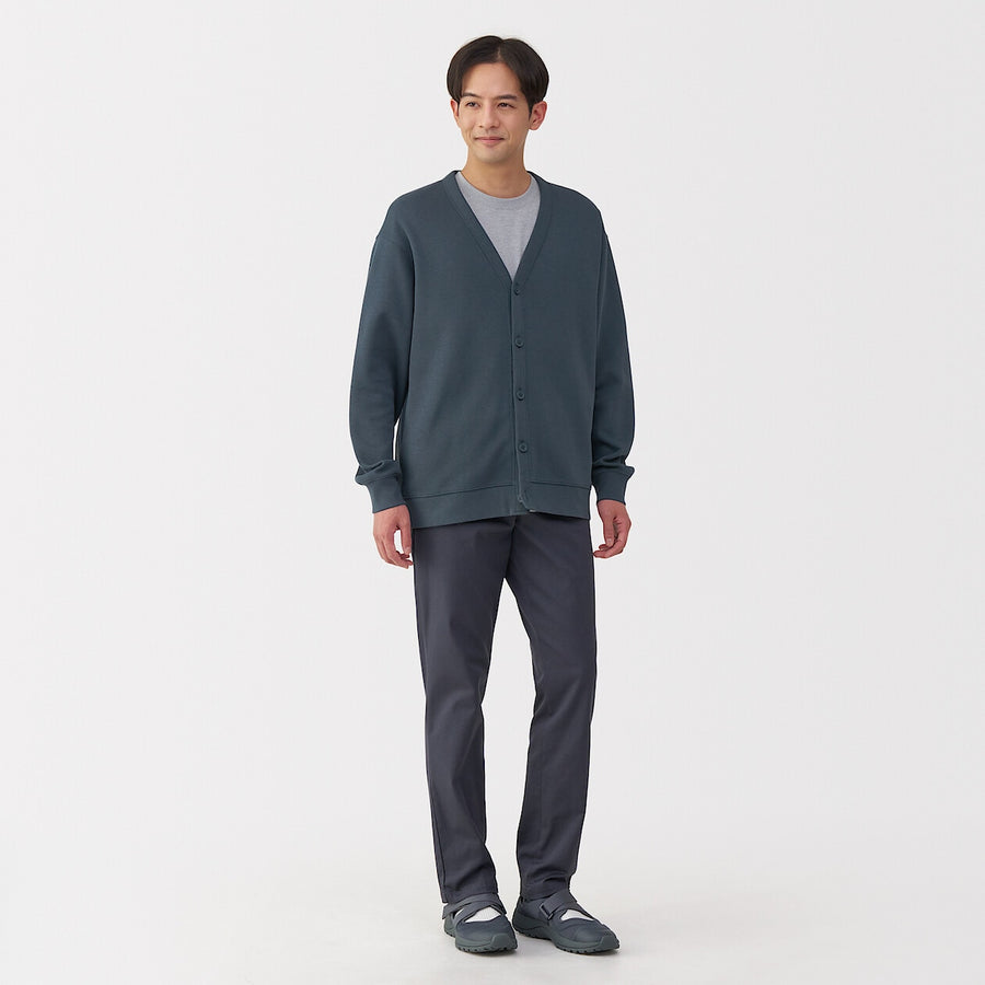 Men's Double knitted V neck cardigan BlackXS