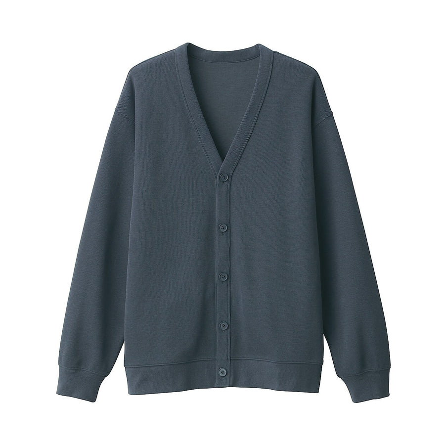 Men's Double knitted V neck cardigan BlackXS