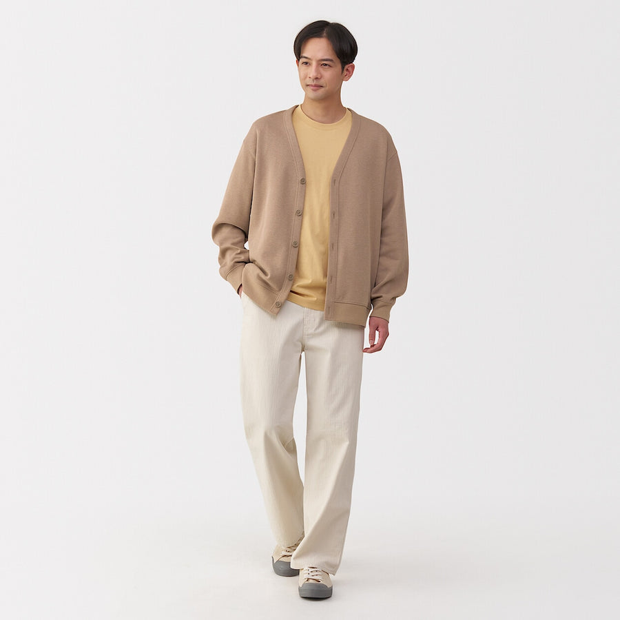 Men's Double knitted V neck cardigan BlackXS