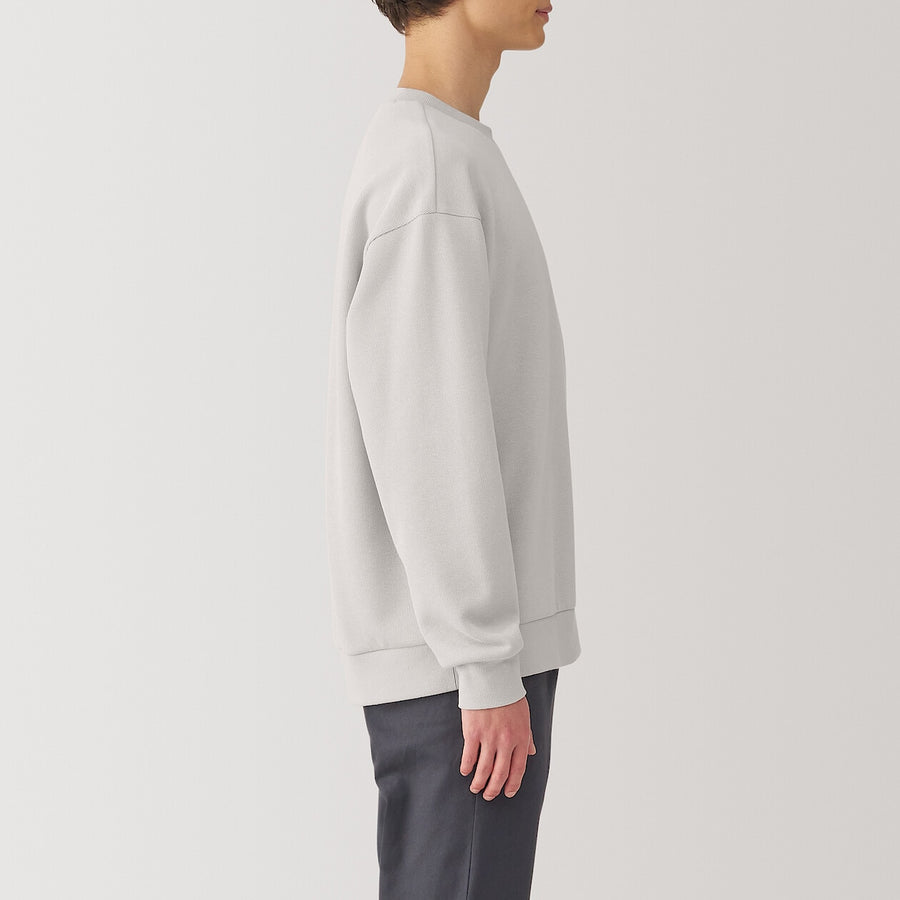 Men's Double knitted crew neck pullover Light greyXS