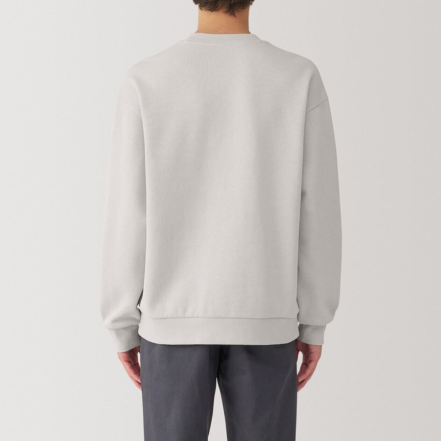 Men's Double knitted crew neck pullover Light greyXS