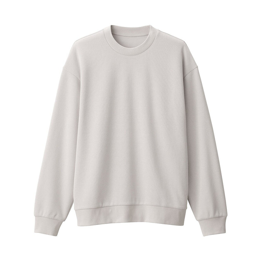 Men's Double knitted crew neck pullover Light greyXS