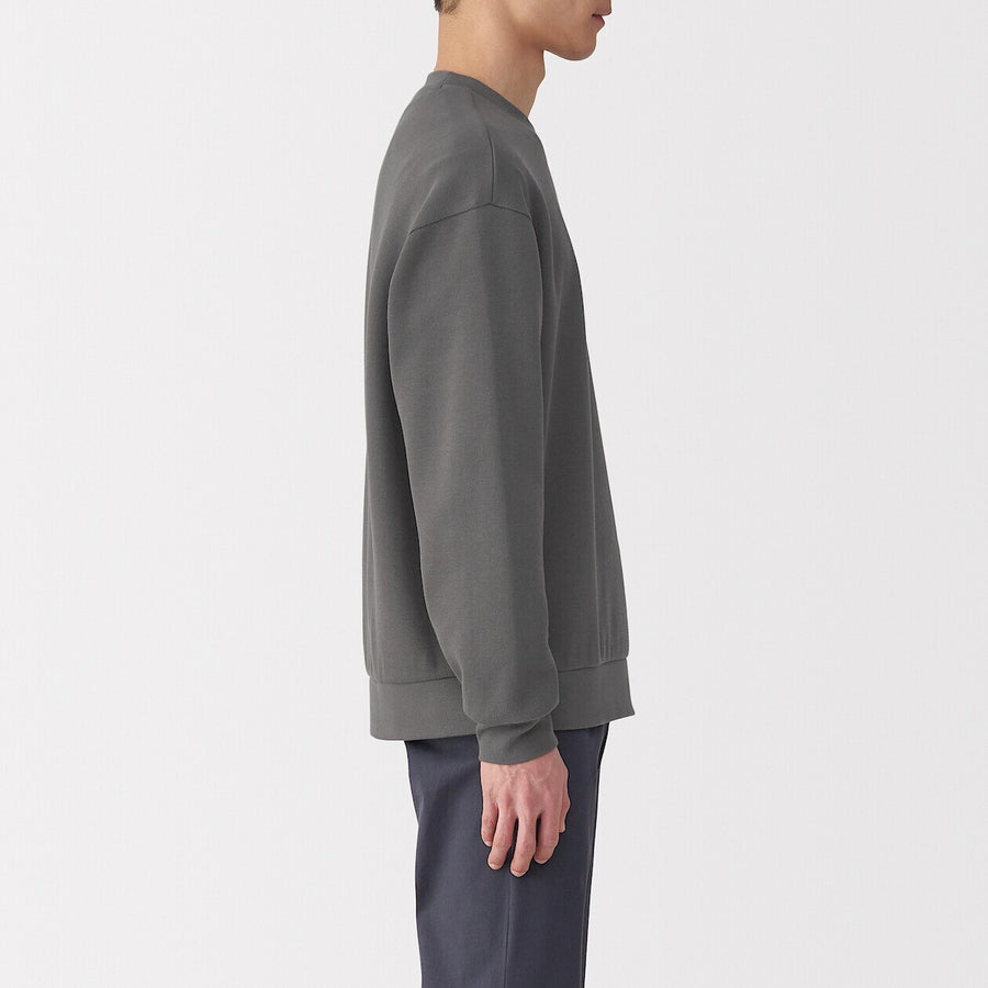 Men's Double knitted crew neck pullover Light greyXS