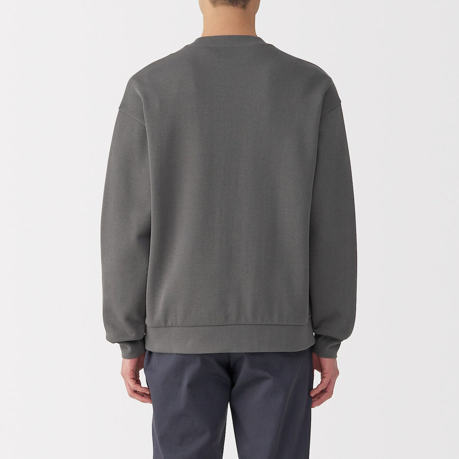 Men's Double knitted crew neck pullover Light greyXS