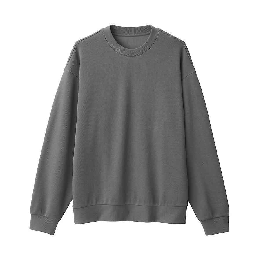 Men's Double knitted crew neck pullover Light greyXS